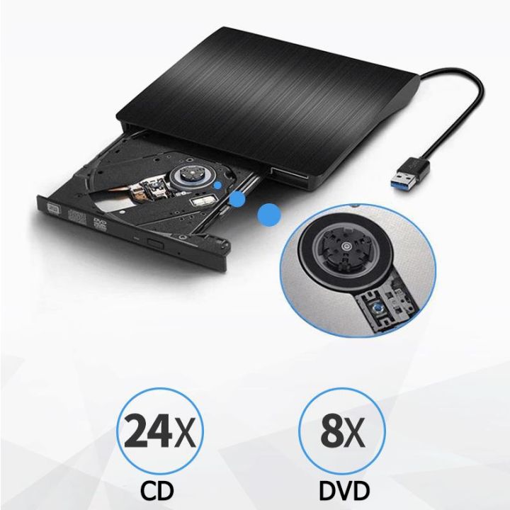 usb-3-0-ultra-slim-external-dvd-rw-burner-cd-rewrite-ออปติคัลไดรฟ์แบบพกพาสีดำและสีขาว