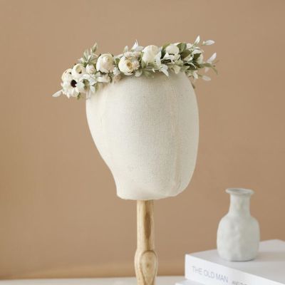 [AYIQ Flower Shop] พวงหรีดเทียมพวงมาลัยปรับได้แบบโบฮีเมียนที่รัดผมดอกไม้จำลองการตกแต่งบ้านมงกุฎดอกไม้เจ้าสาวงานแต่งงาน