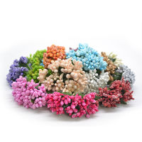 . .12Pcslot Handcraft Artificial Flowers Stamen Sugar Wedding Party Decoration DIY Wreath Gift Scrapbooking Cheap Fake Flowers 【hot】