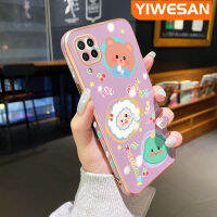 YIWESAN เคสสำหรับ7i Huawei Nova ลายการ์ตูนหมีสุขสันต์แกะขอบไดโนเสาร์เคสมือถือดีไซน์ใหม่บางเคสลวดลายฝาปิดเลนส์เต็มตัวกล้องปกป้องเคสนิ่ม