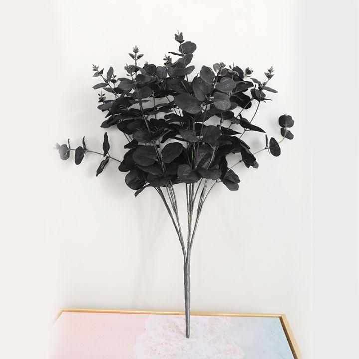 ayiq-flower-shop-ดอกไม้ปลอมใบยูคาลิปตัสสีดำจำลอง1ชิ้นตกแต่งบ้านแบบเรียบง่ายต้นไม้ประดิษฐ์-lysimachia