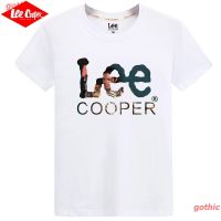 【HOT】 มีสินค้า Gothic Cal เสื้อยืด Lee Cooper พิมพ์เสื้อยืดผู้ชายแขนสั้นเสื้อยืดฤดูร้อน Plus ขนาดรอบคอผู้ชายเสื้อลำลองผ้าฝ้าย 100%