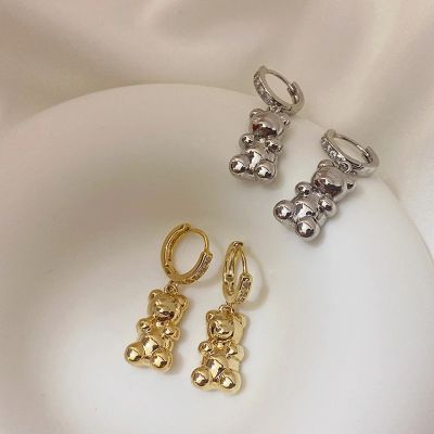 Earrings Women Silver Bear