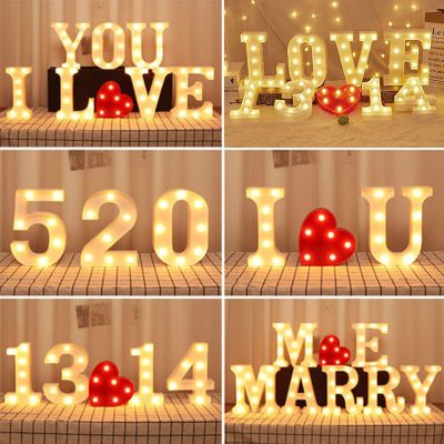 ✾✗♕ 26 Letter 16/22cm Number Light Wedding Decoration Baby Shower Valentines Day Happy Birthday Plastic Material Party Decoration.