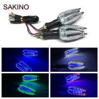 SAKINO ใหม่ล่าสุดไฟสกู๊ตเตอร์รถจักรยานยนต์แบบสากล12V สัญญาณไฟเลี้ยว LED สั้นไฟสัญญาณเลี้ยวตัวบ่งชี้ไฟกระพริบหลากสี