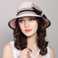 หมวกสานผู้หญิง A002 หมวกแฟชั่นกันแดด หมวกไปเที่ยว ใส่สบายปรับไซส์ได้ตามต้องการ พร้อมส่งของจากไทย