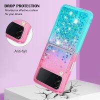 {OLI STUDIO}สำหรับ SamsungZ3 Z Flip43 4 FlashGradient QuicksandCase ForZ Flip4 Glitter ปกหลัง