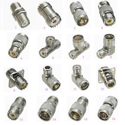 1Pcs Adapter UHF PL259 SO239 to UHF / N Male Plug Female Jack Straight Right Angle Flange T Type RF Coaxial Connector