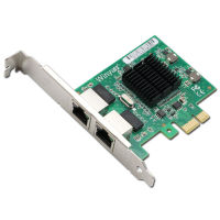 E576T2 Dual-Port PCI-E X1 Gigabit Ethernet การ์ดเครือข่าย101001000Mbps LAN Adapter Controller แบบมีสาย82576 E1G42ET ROS