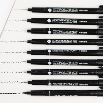 8+1Pcs Needle Tip Graphic Pen Set Markers Pigment Sketch Pen Set For Manga Drawing Markers Fine Draw Graphic Art Supplies New