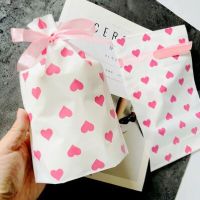 Pink heart decoration gift bag rope bags candy dessert gifts package decoration party supply favors gift wrapping decorations Gift Wrapping  Bags