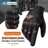 hotx【DT】 Men Cycling Gloves MTB Shockproof Mens Touchscreen Non-Slip for Man 5mm Thickened