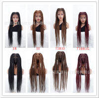 การค้าต่างประเทศ 36 วิกผมถักลูกไม้เต็มนิ้ววิกผมลายตารางใหญ่วิกผม ided lace wig~