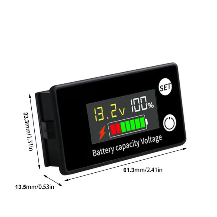 pcbfun-ตัววัดโวลท์แบต-6133a-dc8-100v-วัดแบตดิจิตอล-โวลต์แบตเตอรี่-lcd-สองสายจอแสดงผลดิจิตอลโวลต์มิเตอร์สีฟ้า-สีขาว-ส-dm6133a