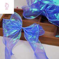 DOI4RE เรียบหรู 1เมตร/ม้วน Tulle ผ้าเย็บผ้า งานฝีมือ DIY ของขวัญสาว ริบบิ้นลูกไม้ สายรัด วัสดุ bowknots เข็มขัดห่อของขวัญ