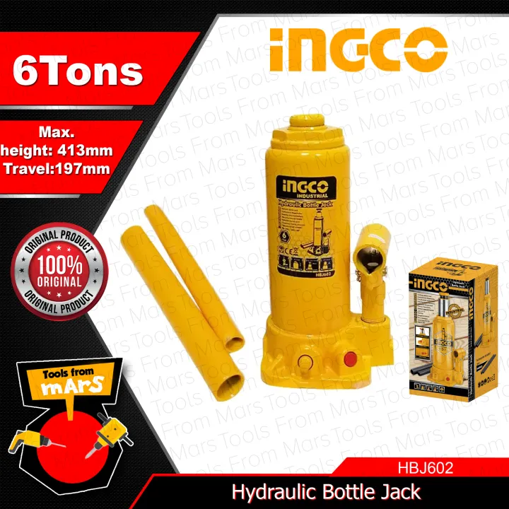 INGCO Hydraulic Bottle Jack 6TONS HBJ602 •TOOLS FROM MARS• IHT | Lazada PH