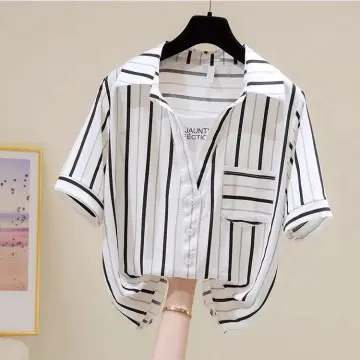 black and white vertical striped shirt womens