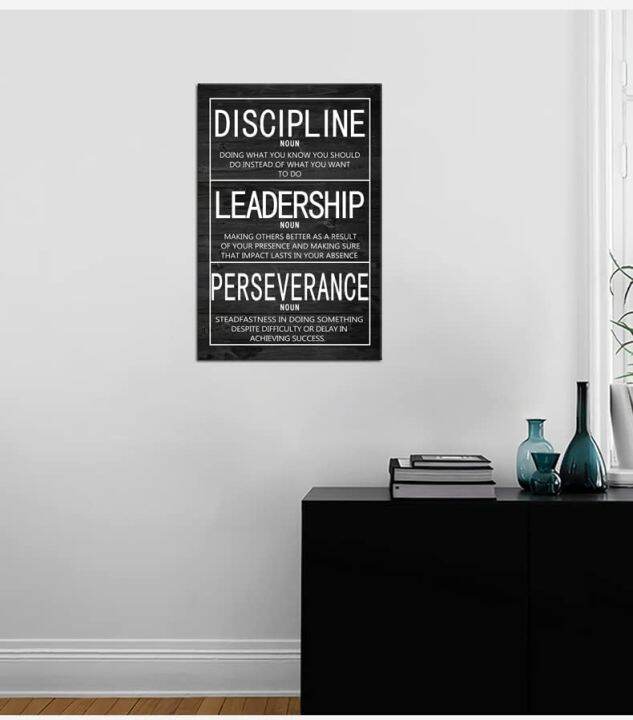 Inspirational Wall Art Discipline Noun Leadership Noun Perseverance ...