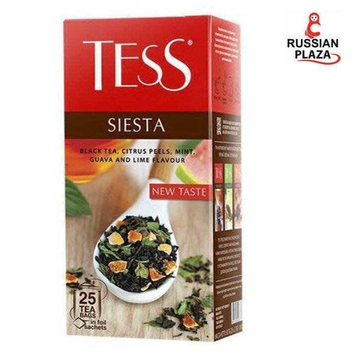 ชาดำ Tess Siesta ขนาด 25 ซอง / Чай черный Tess Siesta цедра-мята гуава ...