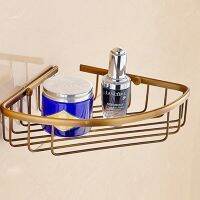 ๑✽❧ Wall Mounted Antique brass solid brass Bathroom Shower shampoo Shelf bathroom Basket Holder Fashion Single Layer