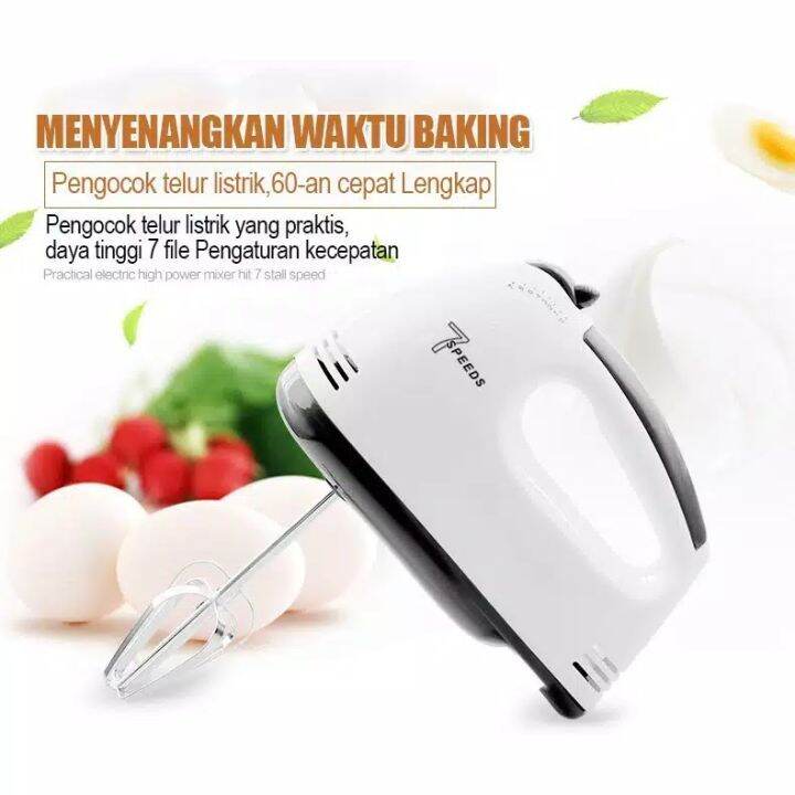 Super Hand Mixer 7 Speed Pengocok Telur Dan Kue Multifungsi 7 Kecepatan