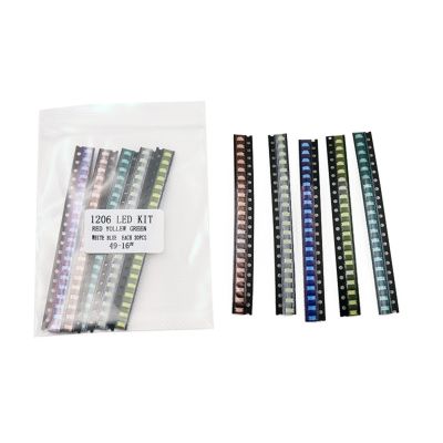 ชุดจัดไฟ LED แบบ SMD 1206ประสิทธิภาพสูง100ชิ้นมี5สีให้เลือก