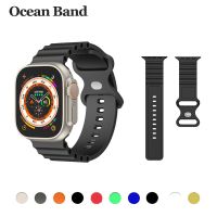 Tali jam tangan silikon untuk Apple Watch gelang Ultra Band 49mm untuk seri IWatch