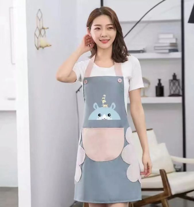 ผ้ากันเปื้อนกันน้ำผ้ากันเปื้อนทําอาหาร-cooking-apron-สไตล์เกาหลี-ผ้ากันเปื้อน-ลายน่ารักๆ-มาใหม่-สวยมากๆ-wq02