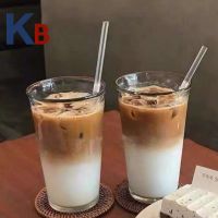 YYF-005 แก้วน้ำ แก้วกาแฟ ทรงเหลี่ยม ใช้ในคาเฟ่ ขนาด 350 ml