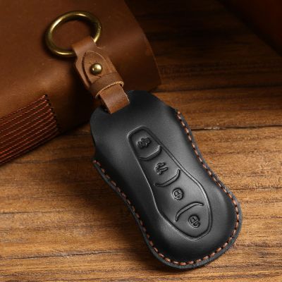 Luxury Leather Car Key Case Cover Fob Pouch Keyring Holder Keychain Accessories for Geely Coolray Atlas Gs Vision X6 GC9 Shell