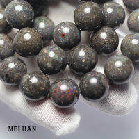 Meihan wholesale (1 celet) natural A++ 13mm Australia black opal smooth round gem stone beads for jewelry making DIY celet