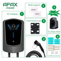 AFAX ที่ชาร์จอีวี GB /T สาย EVSE Wallbox ยานพาหนะไฟฟ้า7KW 11KW การควบคุมแอป22KW กับซ็อกเก็ต16A สาย32A ชาร์จในรถ5M