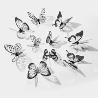 18pcs 3D Crystal Butterfly Stickers Home Decorative Butterflies with Diamond Kids room Living room Bedroom Art DIY Wall Decals Wall Stickers  Decals