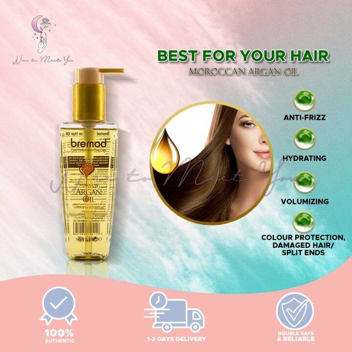 Bremod Moroccan Argan Oil Hair Serum 100ml Hair Beauty Serum Care Intense Moisturizing Treatment 9645