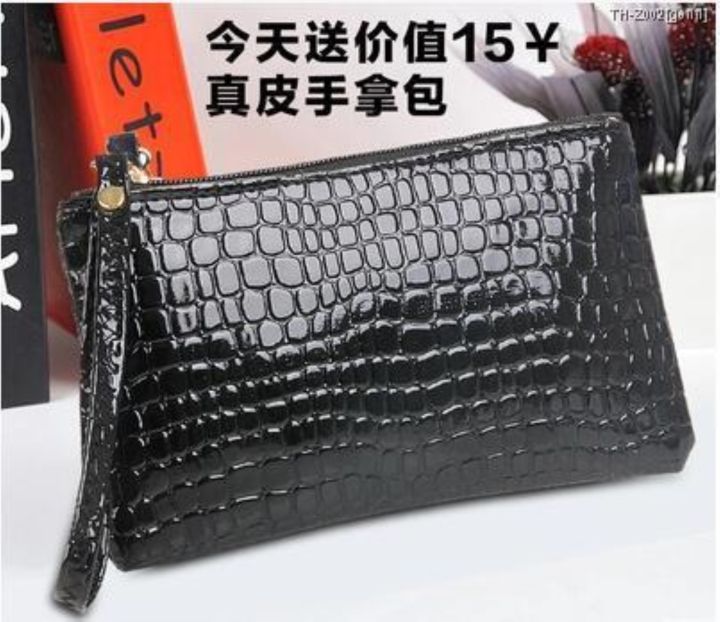 handbag-branded-กระเป๋าถือใบเล็ก-กระเป๋า-overstock-ลายจระเข้-สไตล์เกาหลี-กระเป๋าคลัช-ผู้หญิง-แฟชั่น-กระเป๋าใส่โทรศัพท์มือถือ-ของขวัญ-ใบยาว