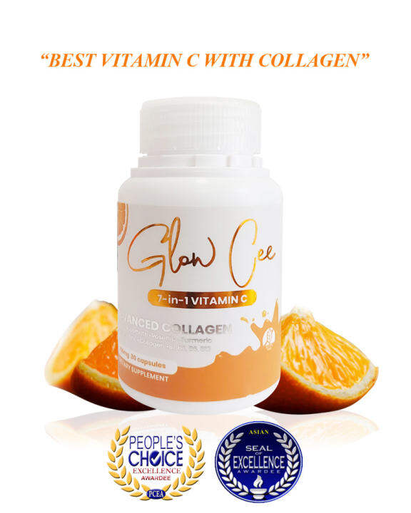Glow Cee 7in1 Vitamin C 30 Capsules with Collagen, NonAcidic Lazada PH