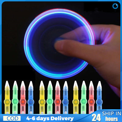 ไฟ LED หลากสีปากกากลิ้งปากกาสำหรับควงส่องสว่างปากกาลูกลื่นอุปกรณ์สำนักงานเพื่อการเรียนรู้แบบสุ่มสี