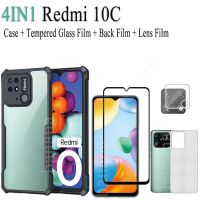 เคสกันกระแทก4in1 Redmi 10C 10 C 1 0C ฟิล์มกระจกนิรภัยและฟิล์มเลนส์กล้องและคาร์บอนผิว