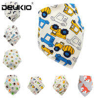 Baby Triangle Scarf Cotton Double-deck Saliva Baby Snap-button Printed Towel