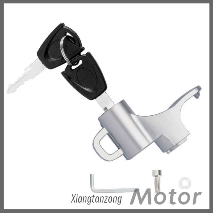 xiangtanzong-อุปกรณ์ล็อคเพื่อความปลอดภัยในหมวกกันน็อค-โลหะล็อกอเนกประสงค์สำหรับติดแฮนด์มอเตอร์ไซค์
