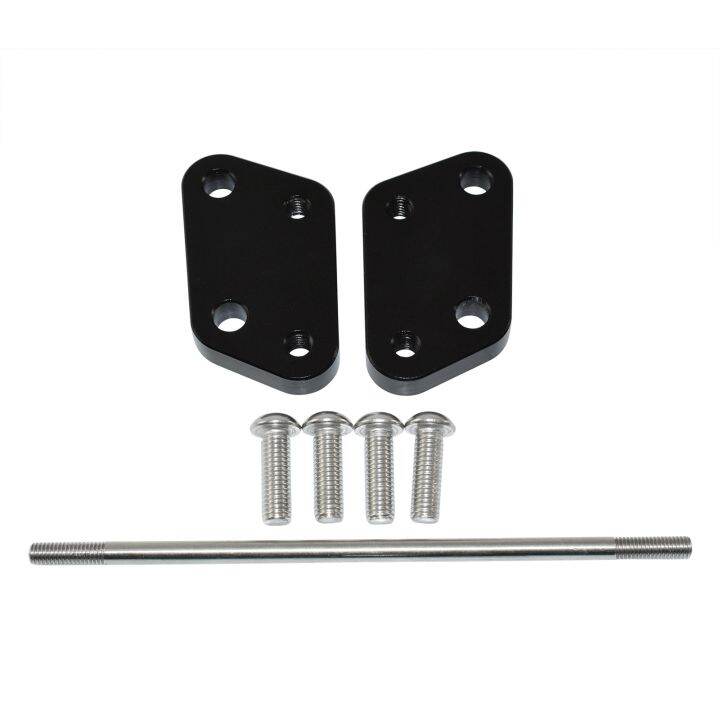 Black Motorcycle CNC Rearset Footrests Foot Pegs Base Plate Raise Move