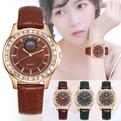 【July】 Factory direct sales of new foreign trade cross-border explosion models fashion retro sun moon stars quartz watch diamond ladies