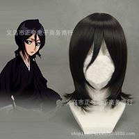 [Free ship] cos wig anime Kuchiki Rukia/universal face bobo black shape reverse spot wholesale