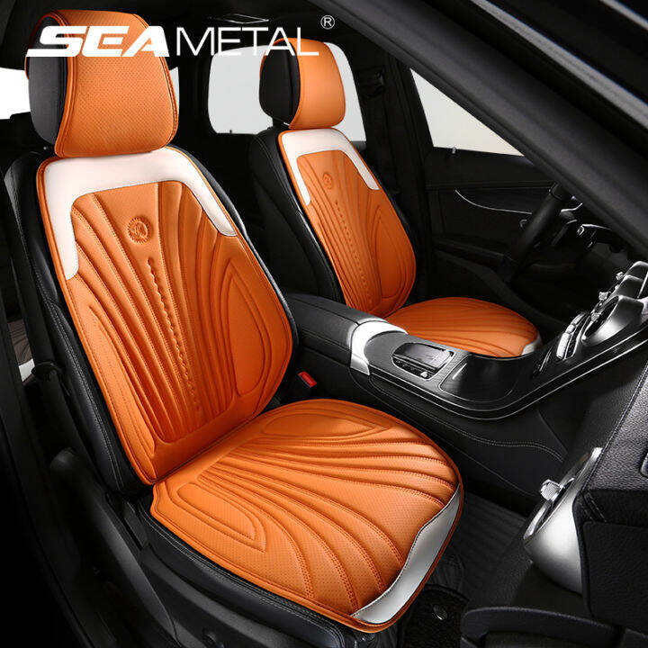 SEAMETAL Leather Car Seat Cover Universal Interior Seat Cushion Mat