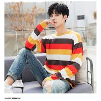 Striped Crew neck เสื้อไหมพรมผู้ชาย เสื้อไหมพรมผู้หญิง Unisex