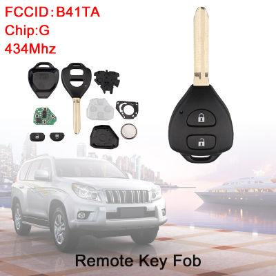 434MHz 2ปุ่ม Kunci Remote Mobil Fob กับ G ชิป B41TA เหมาะสำหรับ Toyota/yaris Hilux 2009 - 2015