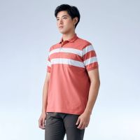 ASTRO DUST RED REGULAR FIT STRIPE POLO SHIRT เสื้อโปโลสีแดง ASTRO DUST RED ลายริ้วทรงเรกูล่าร์ฟิต