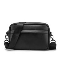 Fashion Black Crossbody Messenger Men Bag Versatile Plaid Men Shoulder Crossbody Bag For Male Classic Leather Man Sling Bags