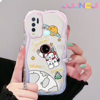 Jjlingji เคสสำหรับ VIVO Y30 Y30i Y50แฟชั่นลายดวงจันทร์เนื้อครีมขอบคลื่นกันกระแทกแบบใสนิ่มเคสมือถือโปร่งใสลายกล้องถ่ายรูปที่สร้างสรรค์เคสป้องกันซิลิกาเจล