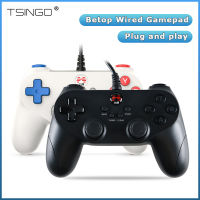 2เมตรสาย USB ควบคุมเกม Gamepad คู่สั่นสะเทือน Somatosensory มอเตอร์สำหรับ PS3คอมพิวเตอร์ทีวีกล่องสมาร์ททีวีซูเปอร์คอนโซล X Pro.